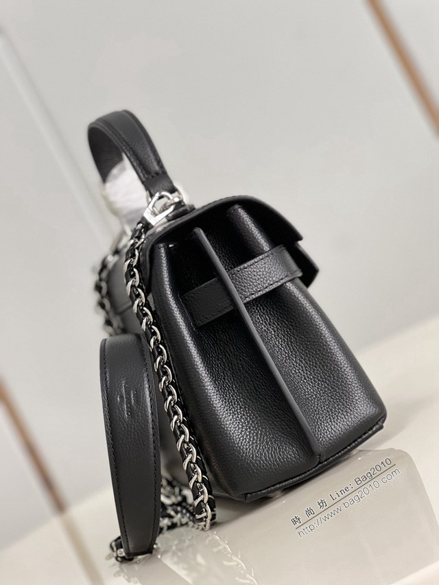 LV專櫃2023新款Lockme Ever迷你手袋 M21088黑色 路易威登全皮手提女包 dn1379